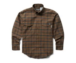 Wolverine Men's FR Plaid Long Sleeve Twill Shirt -Wolverine Shop WBSAM W1203980 230 031523 S24 P